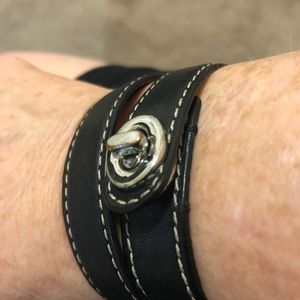 Coach Wrap Bracelet with Silver Turnlock